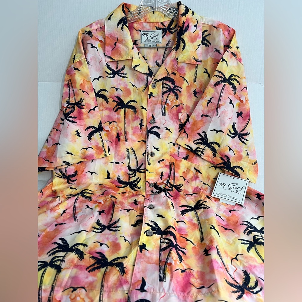 Surf & Swim Co Waikiki Tropical Palm Tree Print Shirt
